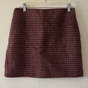 Uniqlo Plaid Wool Mini Skirt